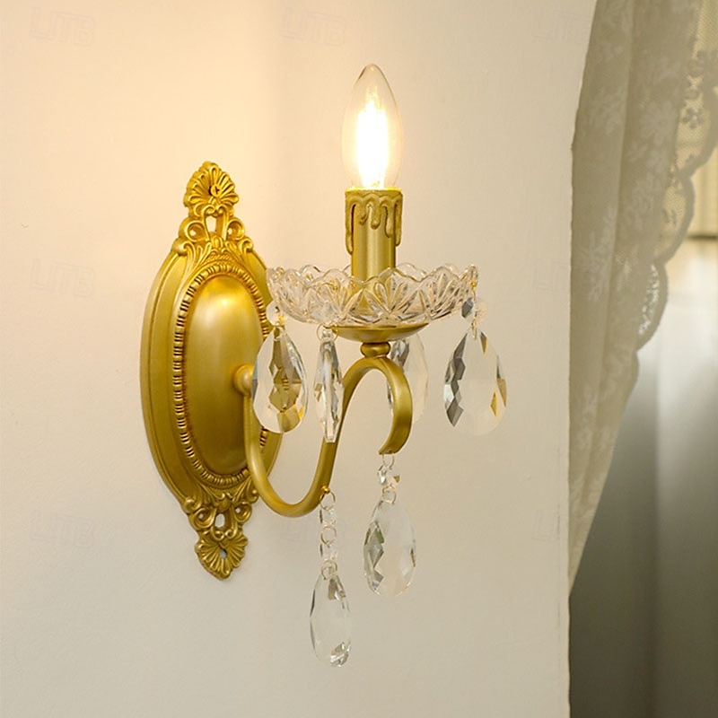 arandelas de parede de prisma de cristal vintage latão dupla luminária de parede luminárias iluminação decoração de parede arandelas de cobre 110-240v 5w de 2025 por $144.99 –P4