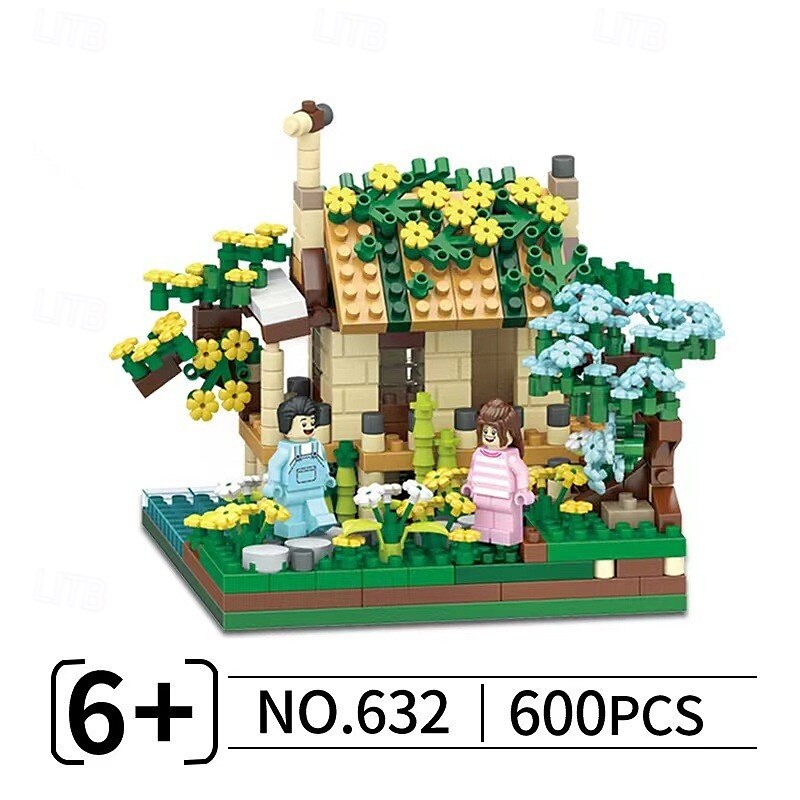 2025年 フラワーツリーハウス マイクロミニブロック 大人用 木と植物 クリスマス雰囲気 モデルキット クリエイティブ DIY ギフト 子供用  コレクション – $19.99 –P3