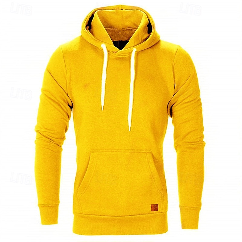 Herr Huvtröja Svart Vit Gul Vin Armégrön Huva Slät Ficka Sport & Utomhus Dagligen Helgdag Polyester Streetwear Grundläggande Ledigt Vår & Höst Kläder Pull Tröjor 2025 - $16.99 –P11