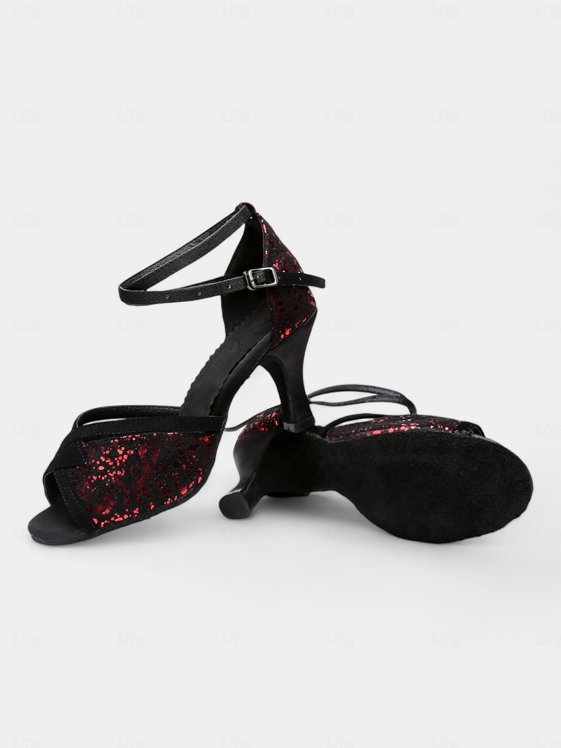 chaussures de danse à paillettes pour femmes avec brides croisées – talons de salon latins confortables pour les spectacles et les fêtes de 2025 ? $34.99 –P4