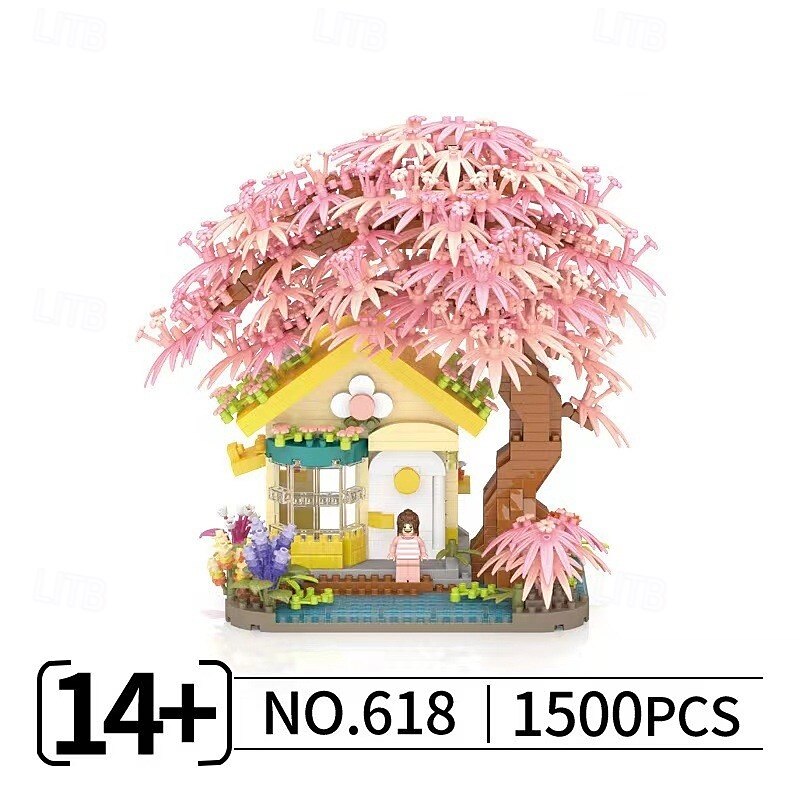 2025年 フラワーツリーハウス マイクロミニブロック 大人用 木と植物 クリスマス雰囲気 モデルキット クリエイティブ DIY ギフト 子供用  コレクション – $30.84 –P3