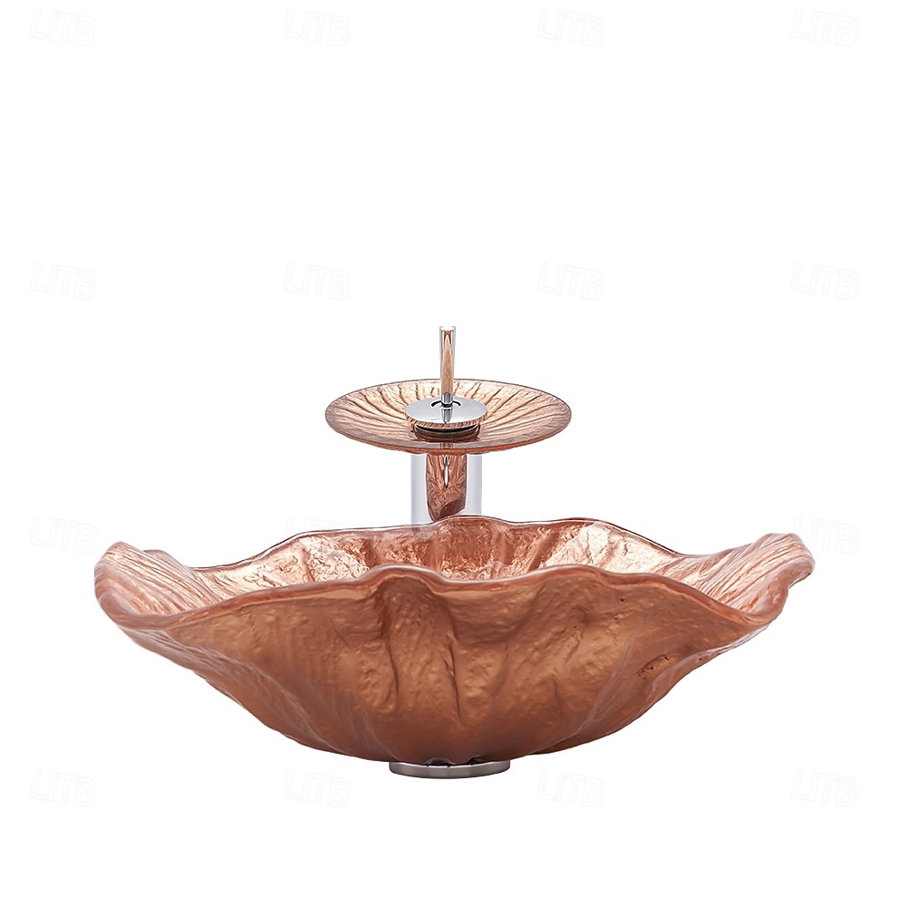 baderomsvask skål korallskall servant pop up vask avfall herdet glass benkeplate servant glass servant kran baderomsvask servant 2025 - $453.59 –P2