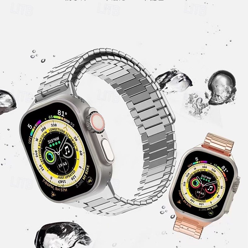 Solo Loop Kompatibilis valamivel Apple Watch óraszíj 38mm 40mm 41mm 42mm 44mm 45mm 49mm Mágneses kapocs Fém kapocs Állítható Rozsdamentes acél Csere óraszíj mert iwatch Ultra 2 Series 9 8 7 SE 6 5 4 2025 - $23.99 –P4