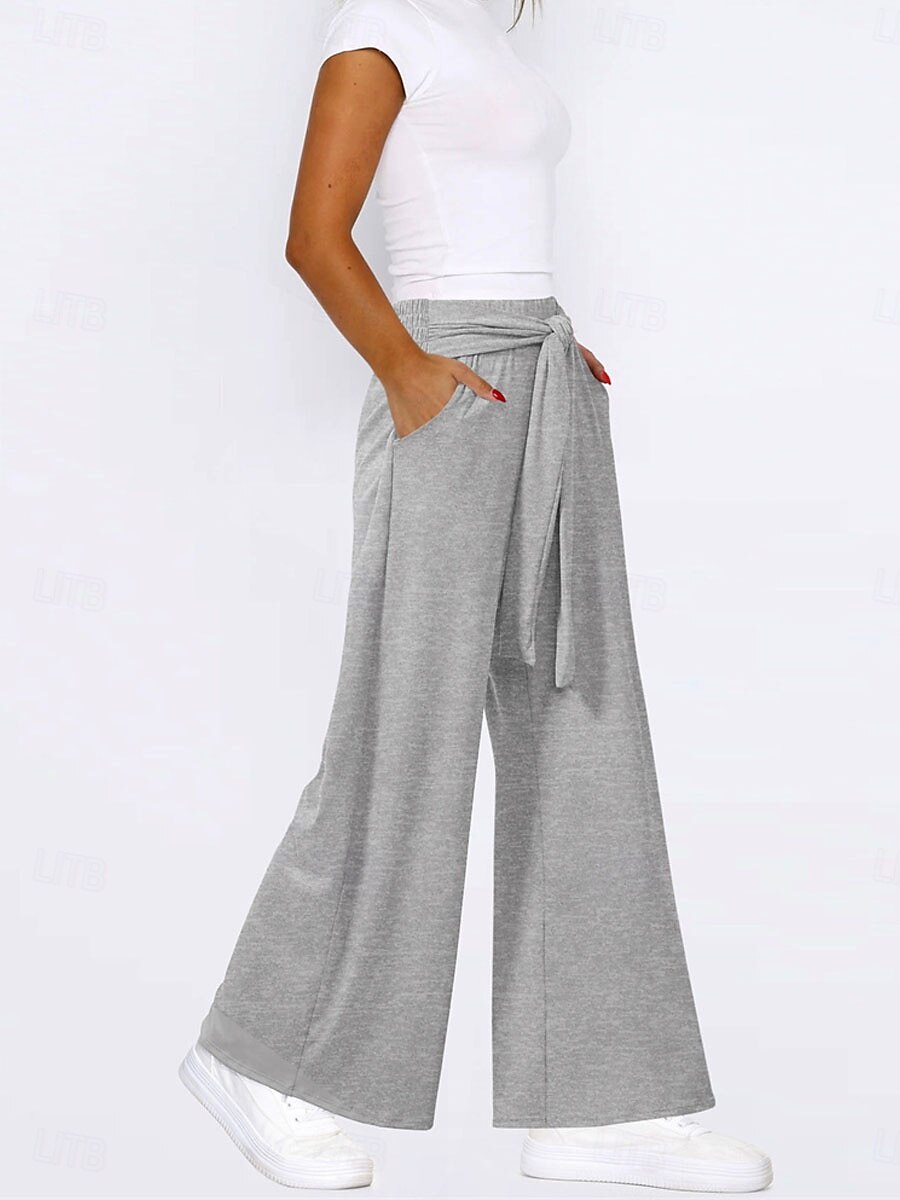 Per donna A zampa Chino Di tendenza Lunghezza intera Vita alta Liscio Tasche Cinturino elastico comodo Morbido Comodo Media elasticità Esterno Strada Cachi Verde militare Grigio Autunno Morbido del 2025 a $24.99 –P4