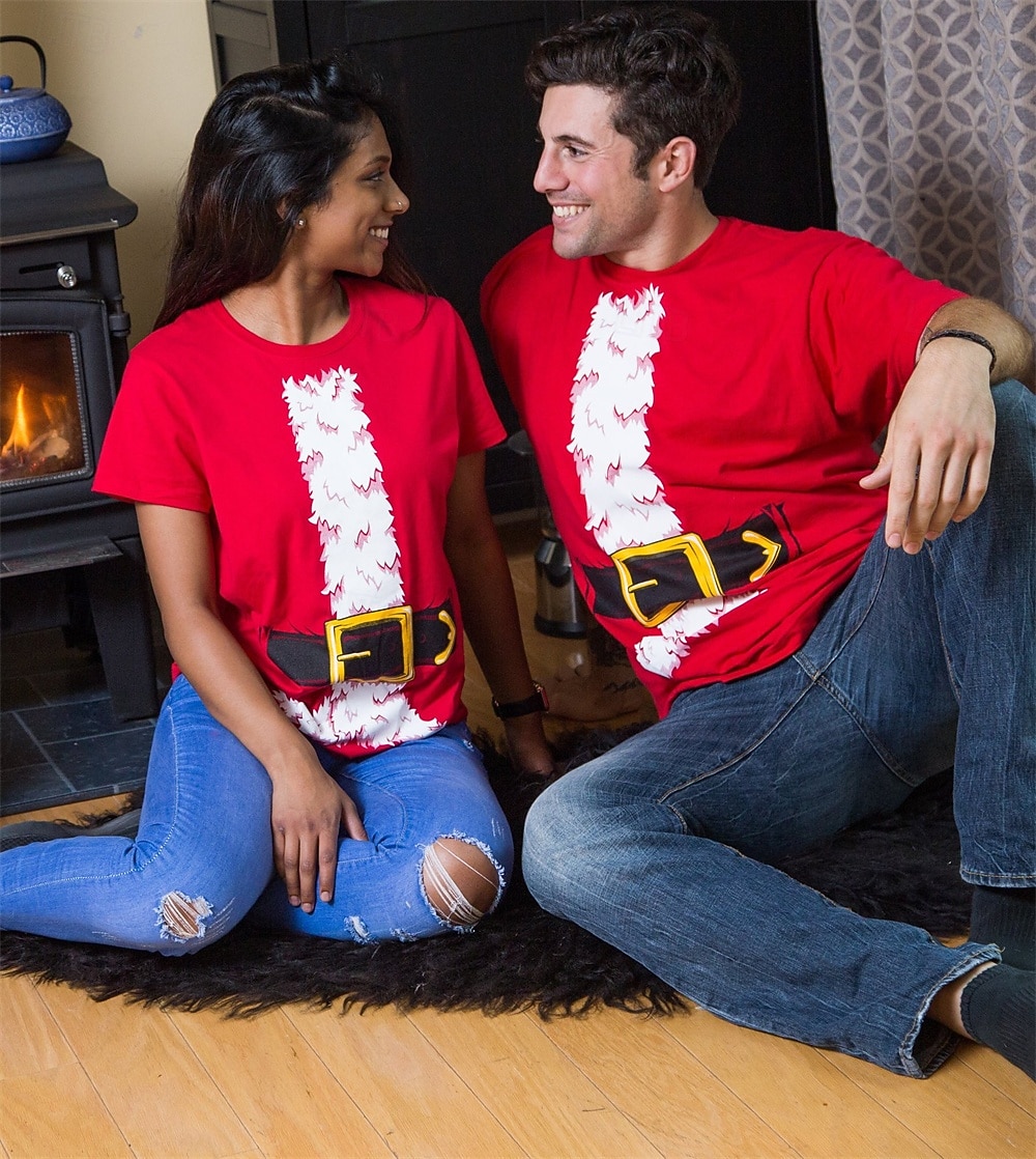 Weihnachten Weihnachtsmann Santa Anzüge T-Shirt-Ärmel Hässliches Weihnachtsshirt 3D Weihnachten Grafik Komisch Für Paar Herren Damen Erwachsene Weihnachten Karneval 3D-Druck Party Festival 2025 - $15.49 –P3