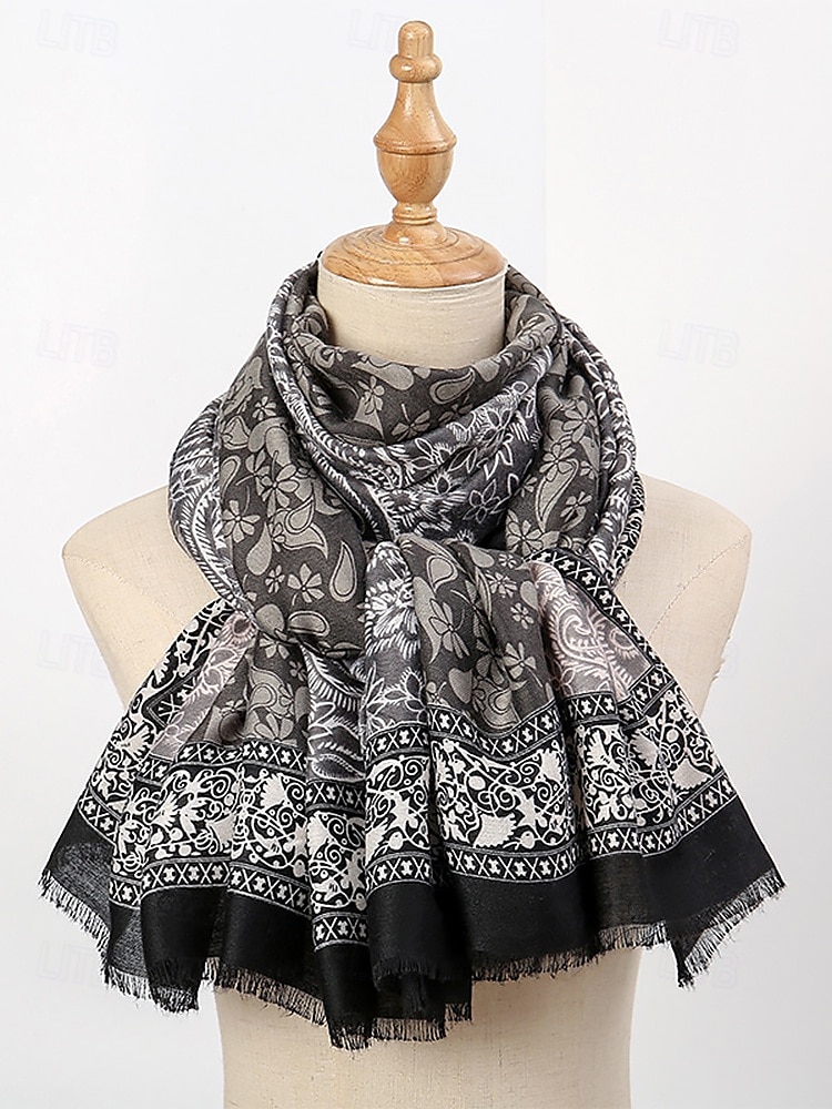 écharpe surdimensionnée à imprimé cachemire vintage pour femme - châle doux et chaud pour l'hiver, tenue décontractée et formelle de 2025 ? $14.99 –P4