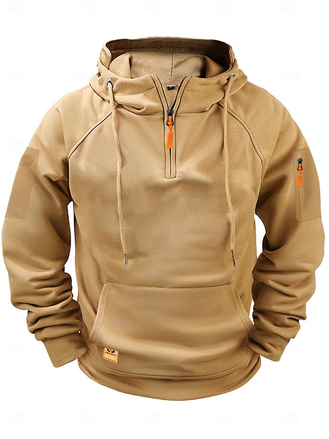 Per uomo Felpa con cappuccio Felpe con zip Felpa con cappuccio tattica Nero Vino Cammello Grigio scuro Con cappuccio Liscio Tasche Tasca frontale Giornaliero Per eventi Per uscire Poliestere del 2025 a $20.99 –P1