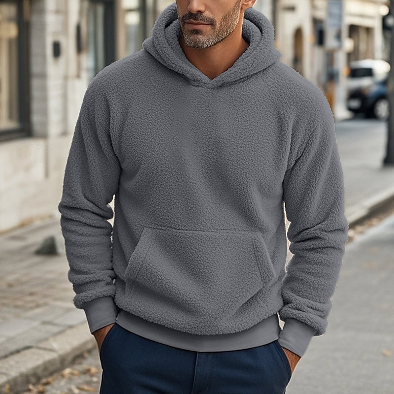 Herre Hattetrøje Denim blå Svart Navyblå Kakifarget Grå Med hette عادي Lomme Snorer Lomme foran Sport & Utendørs Daglig Ferie Polyester Gatemote Grunnleggende Fritid Vår & Vinter Klær Gensere Gensere 2025 - $25.99 –P3
