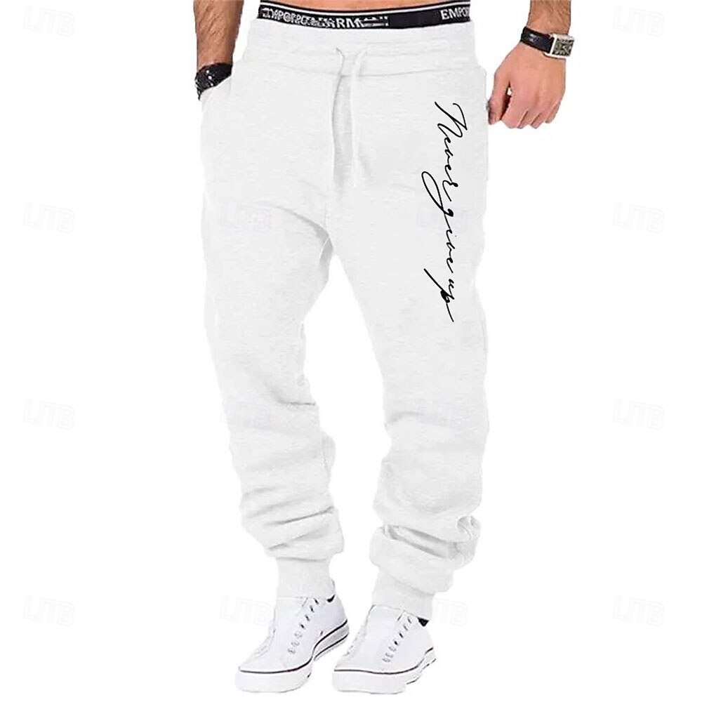 Herren Text Jogginghose Trainingshose Jogginghose Jogger Hosen Hose Mittlere Taillenlinie Elastischer Kordelzug in der Taille Modisch Brautkleider schlicht Outdoor Heim Strasse Tasche Frühling Herbst 2025 - $25.99 –P4