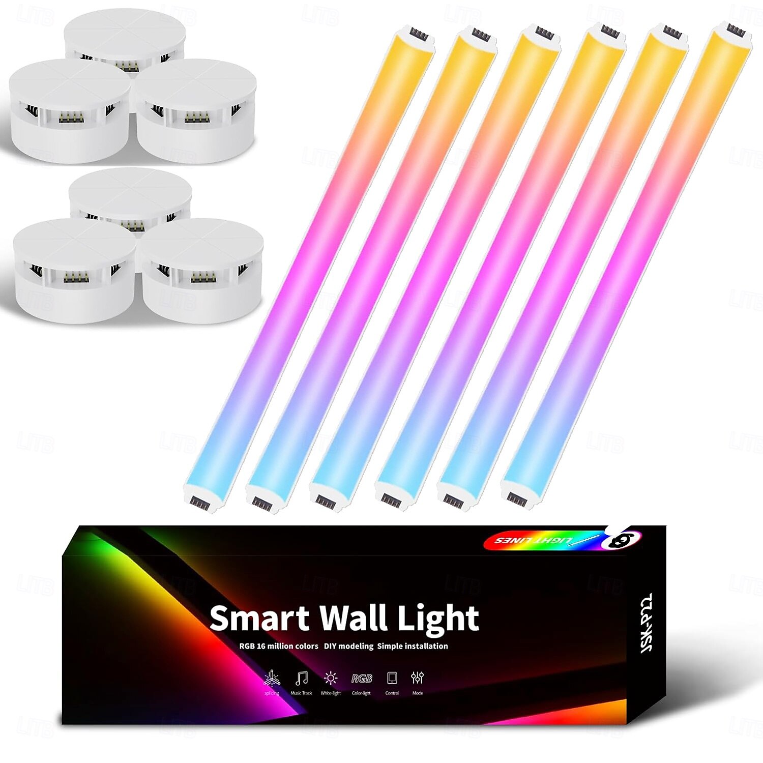 RGB светодиодные умные светильники игровые линии света Bluetooth приложение музыкальная синхронизация домашнего стенового креативного освещения световые панели с 24-кнопочным RF пультом управления 2025 - $95.99 –P2