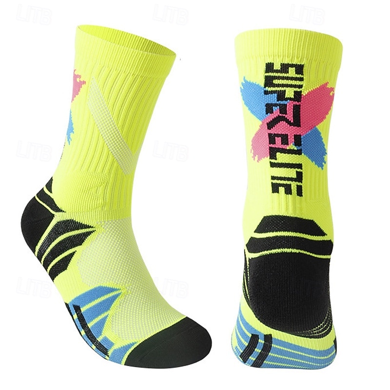 Calze sportive Calzini da corsa 1 paio Color Block Per uomo Calzini / Calze Anti-scivolo Traspirante Comodo Allenamento in palestra Calcio Corsa Jogging Ciclismo Gli sport Color Block Di tendenza del 2025 a $8.49 –P8