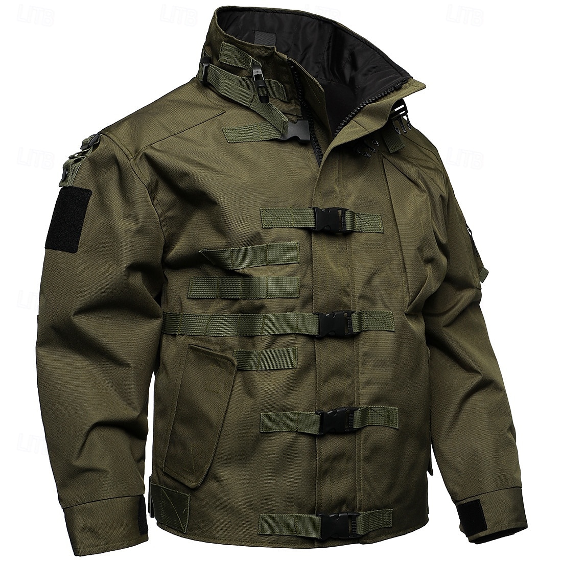 Men's Military Jacket Hiking Jacket Tactical Jacket Sports Outdoor Camping & Hiking Waterproof Windbreaker Zipper Pocket Winter Spring &  Fall Solid Color Active Sports & Outdoors Hooded Regular 2025 - $113.99 –P11