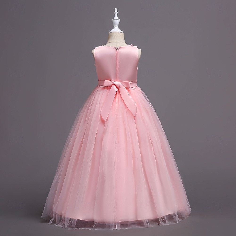 Kids Girls' Dress Solid Color Flower Sleeveless Party Pegeant Princess Sweet Cotton Party Dress A Line Dress Summer Spring 4-13 Years Pink Navy Blue Purple 2025 - $41.99 –P3