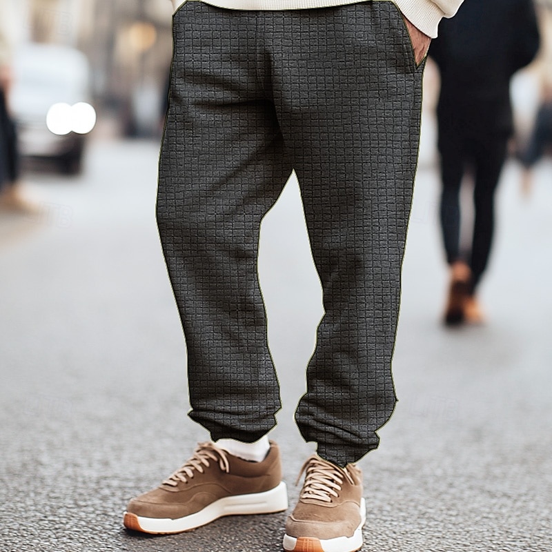Herren Jogginghose Trainingshose Jogginghose Jogger Hose Hosen Waffelhose Tasche Glatt Weich Draussen In voller Länge Casual Täglich Wochenende Sport Modisch Schwarz Blau Mikro-elastisch 2025 - $23.99 –P1