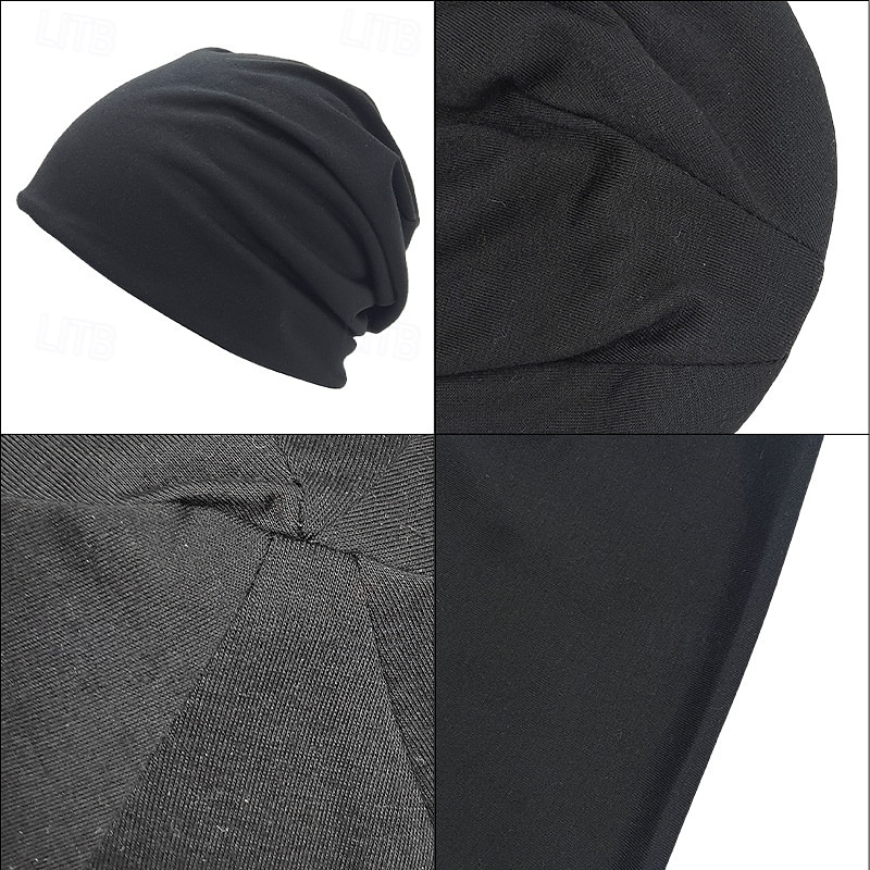 Hombre Unisexo Sombrero de Beanie Sombreros de invierno Gorros 骷髅头毛线帽 Sombrero tejido Negro Azul Marino Oscuro Poliéster De Punto Acogedor Ropa Cotidiana Noche Color sólido/liso Templado 2025 - $11.49 –P1