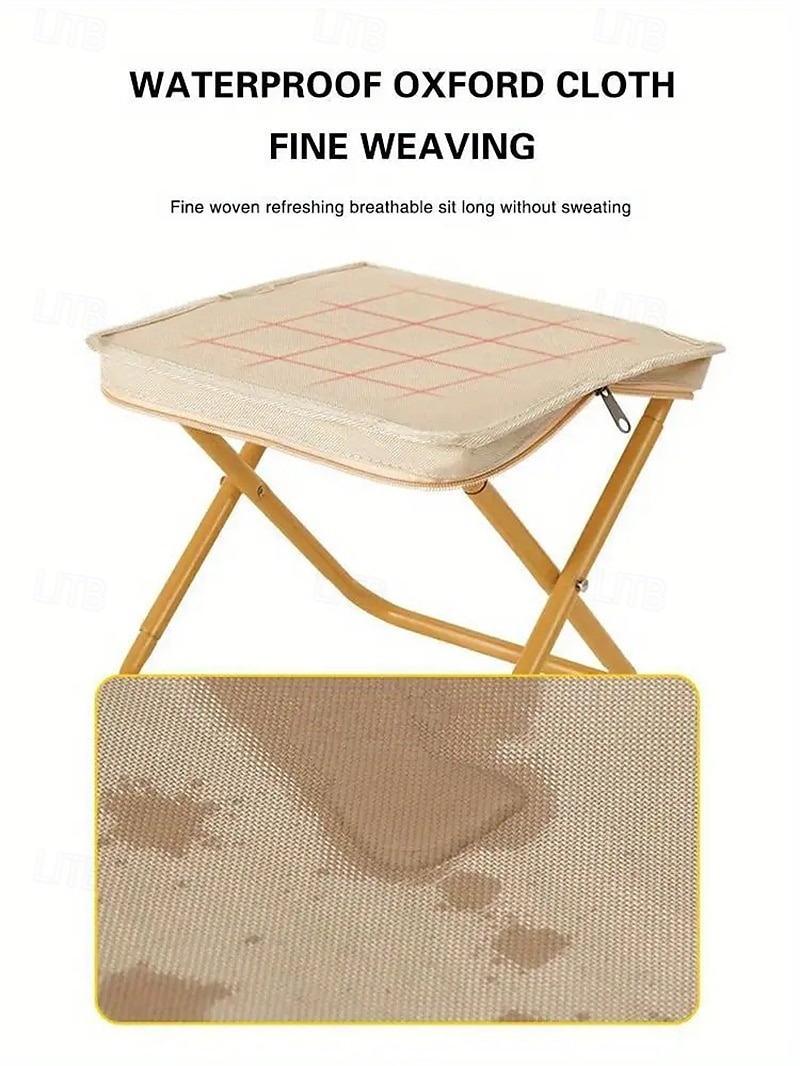 Portable Folding Stool - Durable Carbon Fiber Oval Shape with Zipper Pocket for Outdoor Recreation/Camping Lightweight and Compact Design Ideal for Campers and Outdoor Enthusiasts 2025 - $15.99 –P6