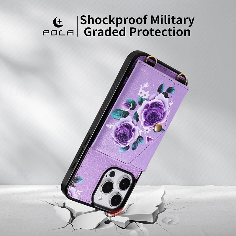 2025年 電話 ケース 用途 iPhone 16 Pro Max プラス iPhone 15 プロマックスプラス iPhone 14 13 12 Pro Max Plus iPhone 14 Pro Max iPhone 14 Pro Max Plus iPhone 13 12 Pro Max バックカバー スタンド付き ストラップ付き リストストラップ付き レトロ風 TPU PUレザー  コレクション – $21.99 –P9