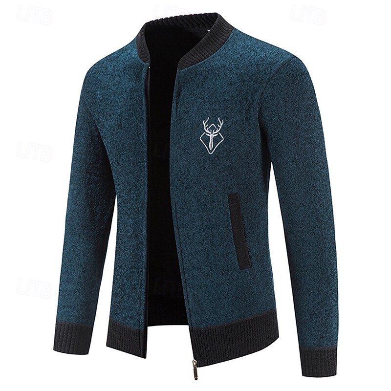 Homens Sueter Cardigan Suéter Cortado Suéter com zíper Suéter de malha Estriado Tricotar Padrão Patchwork Bolsos Bloco de cor Colarinho Chinês Moda Clássico Roupa Diária Encontro Roupa Outono de 2025 por $29.99 –P6