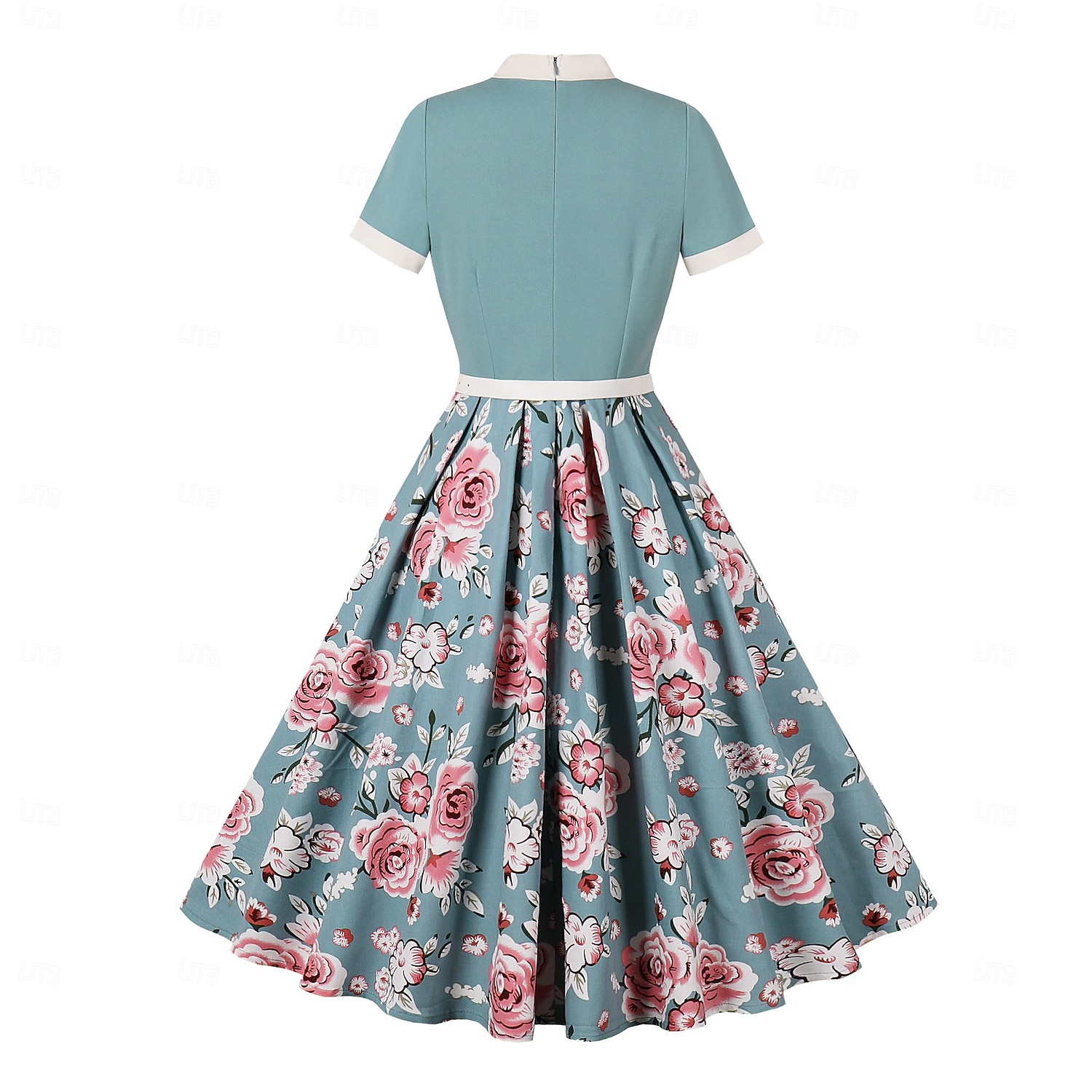Retro Vintage Anos 50 Hepburn Vestidos Floral Poá Linha A Decote Redondo Fantasia Mulheres Carnaval Ano Novo Baile de Máscaras Casual / Diário Festa de Solteira Adulto Vestido de 2026 por $39.99 –P11