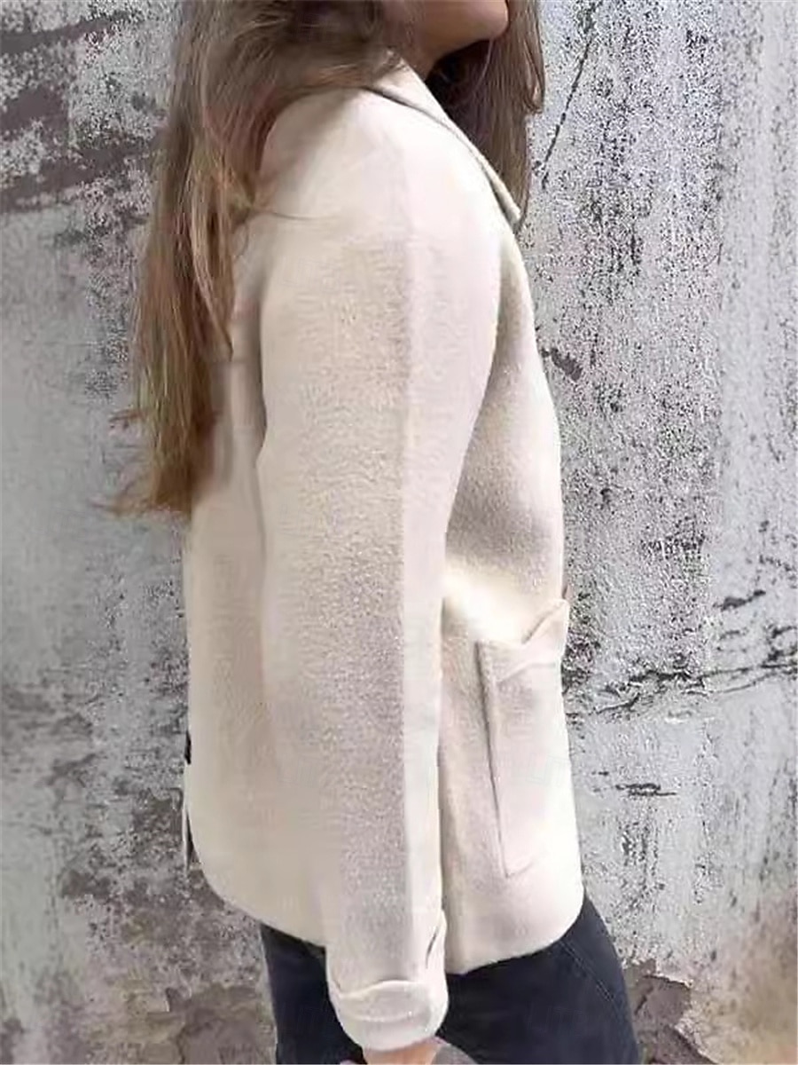 Dam Vinterjacka Utomhus Gata Dagliga kläder Höst Vinter Kort Täcka Normal Håller värmen Andningsfunktion Stylish Ledigt Jacka Långärmad Slät Med fickor Blixtlås i fullängd Svart Rubinrött Aprikos 2025 - $50.99 –P3