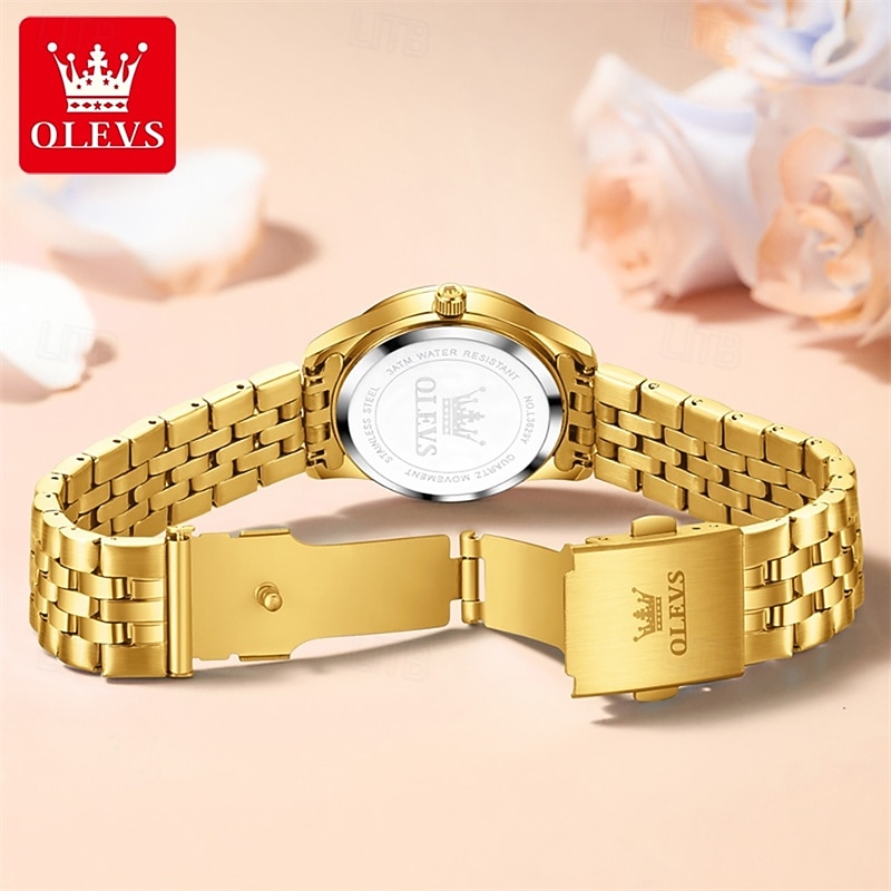 New Olevs Olevs Brand Mother's Day Gift for Women'S Trend Fashion Steel Belt Watch Calendar Luminous With Diamonds Simple Leisure Quartz Watch Waterproof Sports Versatile Wristwatch 2026 - $32.99 –P1
