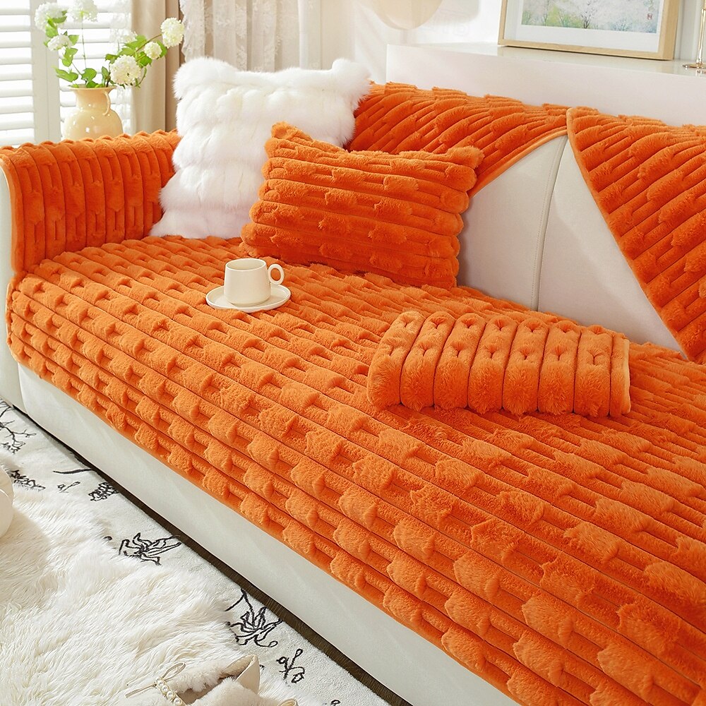 soffice e soffice peluche di coniglio, copridivano comodo e morbido, perfetto per aggiungere calore e comfort, elegante protezione per mobili per l'arredamento del soggiorno del 2025 a $13.99 –P7