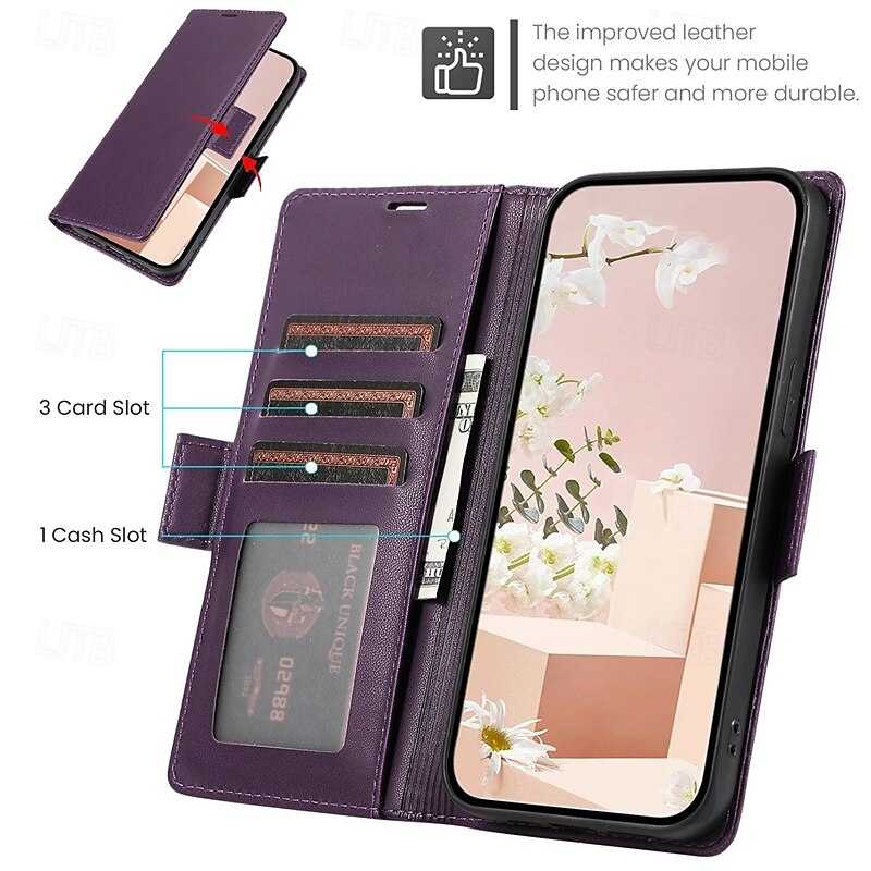 Phone Case For S24 S24 Ultra Plus S24 FE S23 S22 S21 S20 Ultra Plus FE A55 A35 A25 A15 5G A14 A34 A73 A53 A33 A72 A52 A42 A12 Back Cover with Stand Holder with Wrist Strap Card Slot Retro TPU PU 2025 - $16.99 –P8