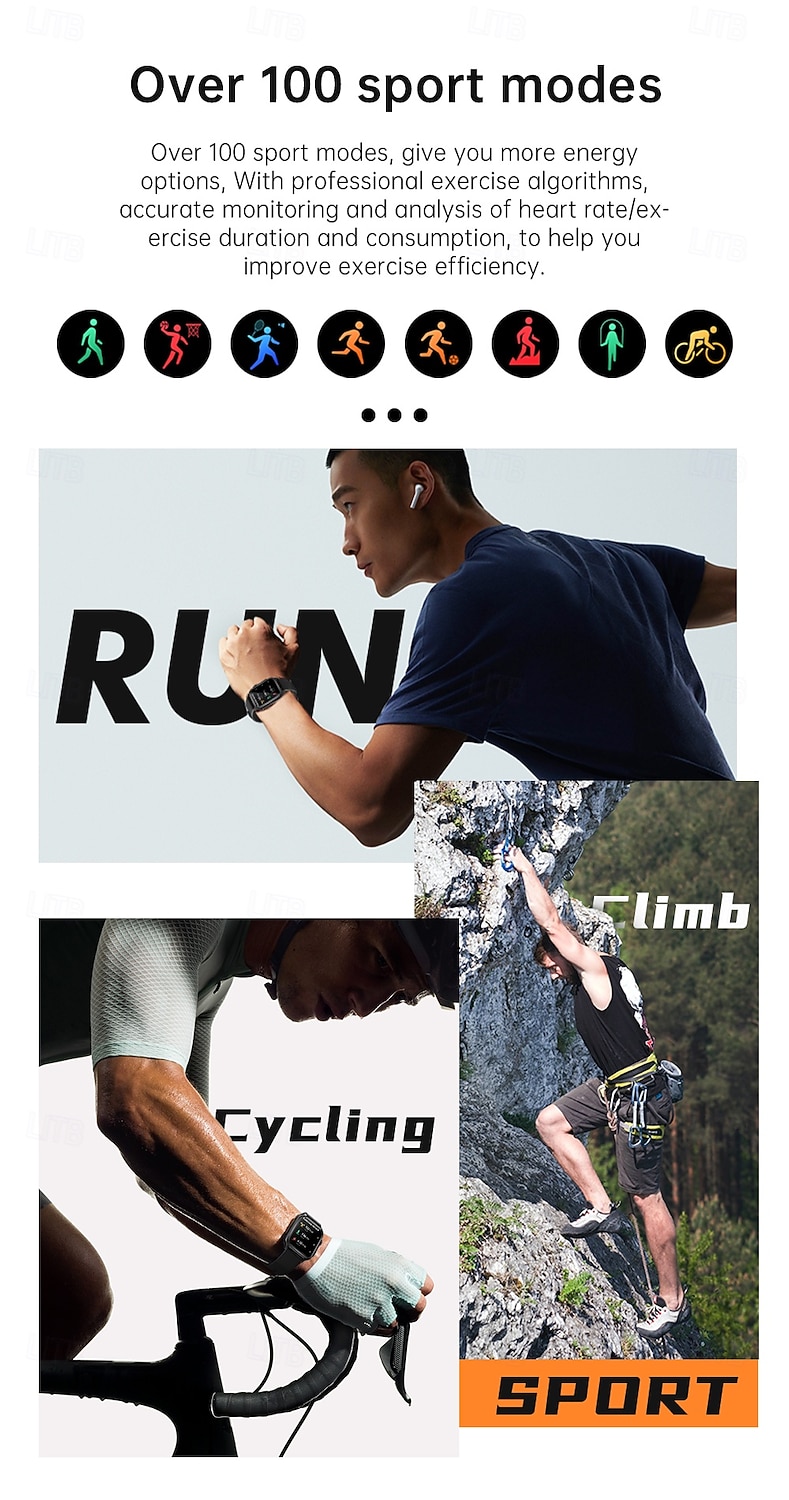 iMosi KT64 Smart Watch 1.96 inch Smartwatch Fitness Running Watch Bluetooth Pedometer Call Reminder Sleep Tracker Compatible with Android iOS Women Men Hands-Free Calls Waterproof Media Control IP 67 2025 - $42.99 –P13