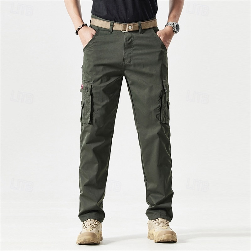 Ανδρικά Παντελόνια με τσέπες Παντελόνια Κουμπιά Πολλαπλή τσέπη Σκέτο Γρήγορο Στέγνωμα Ύγρανση Πλήρες μήκος ΕΞΩΤΕΡΙΚΟΥ ΧΩΡΟΥ Καθημερινά Κατασκήνωση & Πεζοπορία Μοντέρνα Κλασσικό Μαύρο Πράσινο Χακί 2026 - $32.99 –P11