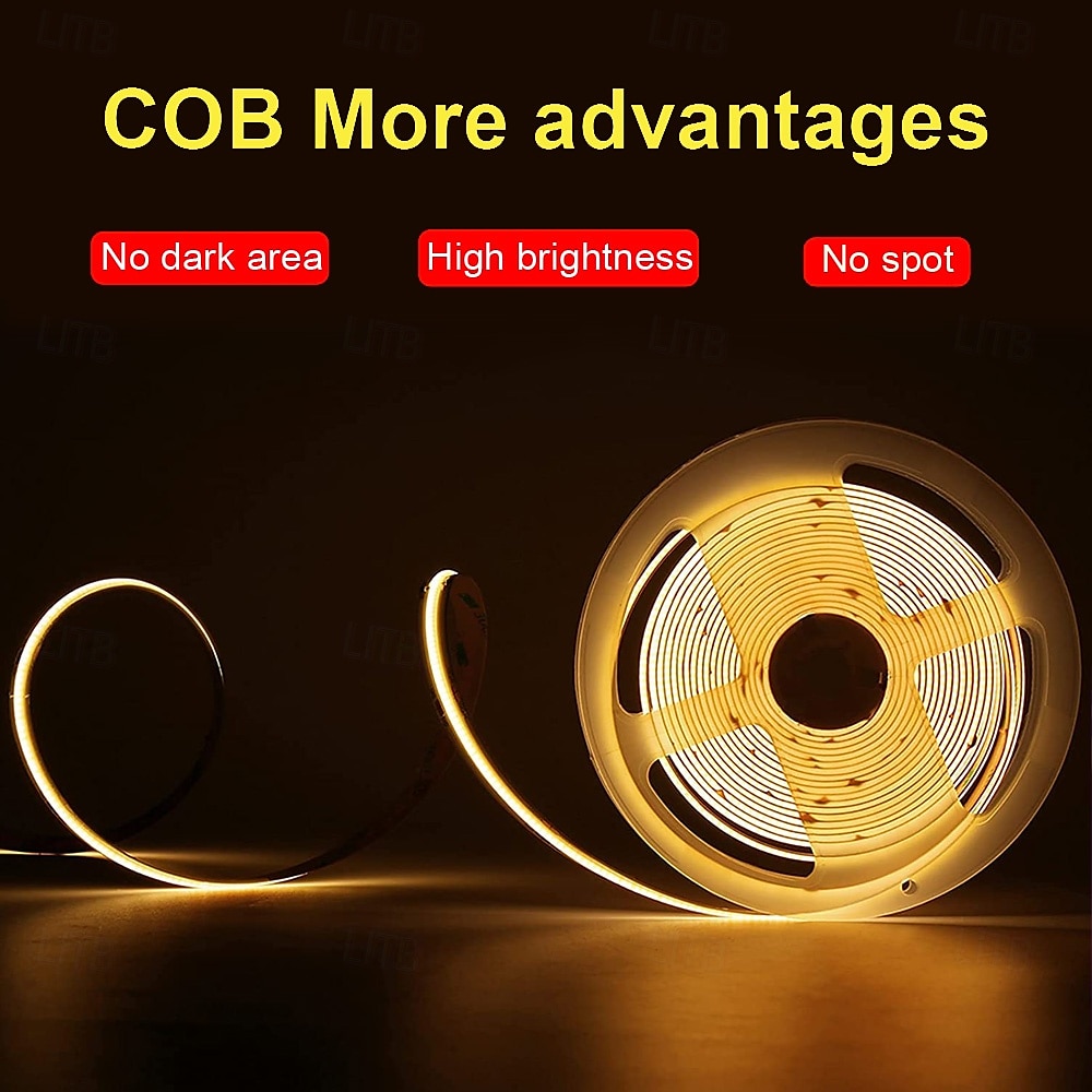 2026年 2メートル 5メートル 10メートル ライトセット 240 LED COB 15mm 1セット取付金具 1セット 温白色 ホワイト ネットホワイト LEDストリップライト 屋内 屋外 ホリデー 220-240 V 110-120 V  コレクション – $23.99 –P10