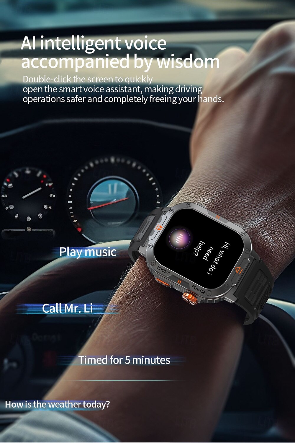 696 NX20 Smart Watch 2 inch Smart Band Fitness Bracelet Bluetooth Pedometer Call Reminder Sleep Tracker Compatible with Android iOS Men Hands-Free Calls Message Reminder IPX-0 45mm Watch Case 2025 - $56.99 –P6