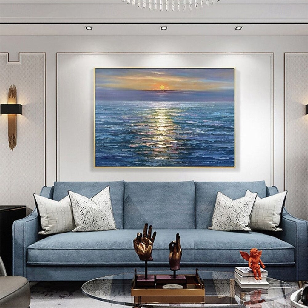 handgjord 3d ocean oljemålning handgjord väggkonst blå enorm våg oljemålning på duk handmålad havsvågor 3d texturerad abstrakt målning strand landskap himmel oljemålning för vardagsrum sovrum 2025 - $116.99 –P6