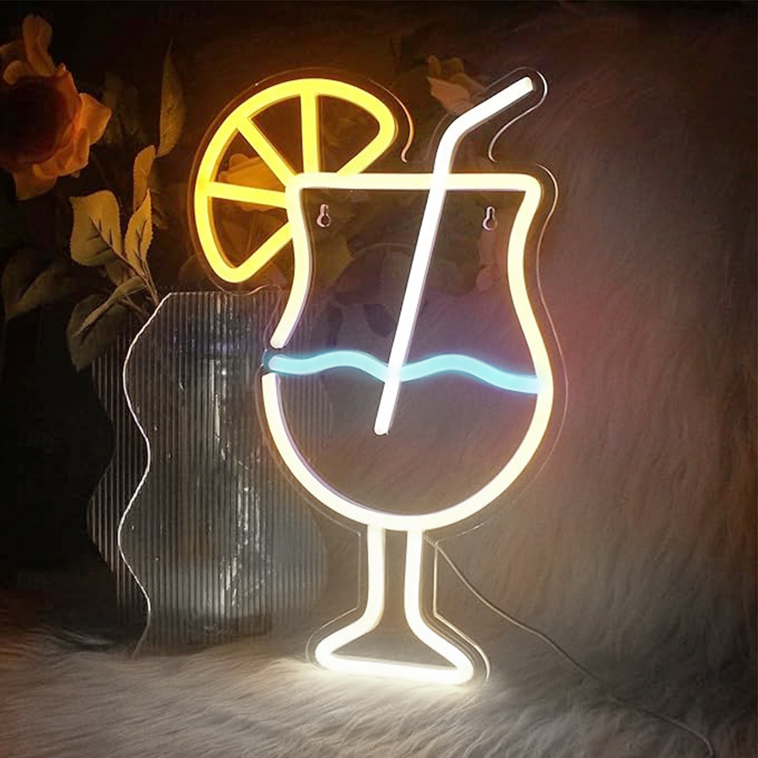 Panneau lumineux au néon pour cocktails, décoration murale à LED à intensité variable alimentée par USB pour bars, chambres &fêtes | veilleuse USB en acrylique pour boissons, cadeau idéal pour les de 2025 ? $59.99 –P1
