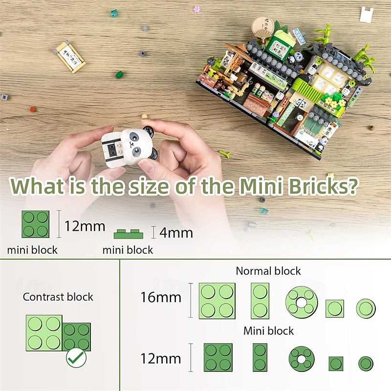 Street View Tea Shop Mini Building Blocks MOC Creative Building Toys Cute Panda Animals Building Set for Girls 6-12 Simulation Architecture Construction Toy Gift Idea for Kids Adults (860PCS) 2025 - $35.99 –P5