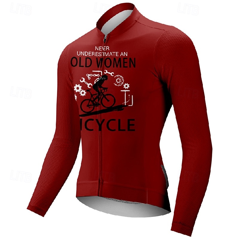 Pentru femei Jersey de ciclism Grafic Literă & Număr Manșon Lung Bicicletă Tricou Tee Jerseu cu 3 buzunare spate Ciclism montan Uscare rapidă Proiectare anatomică Wicking Respirabil Sport Alb Kaki 2026 - $27.99 –P6