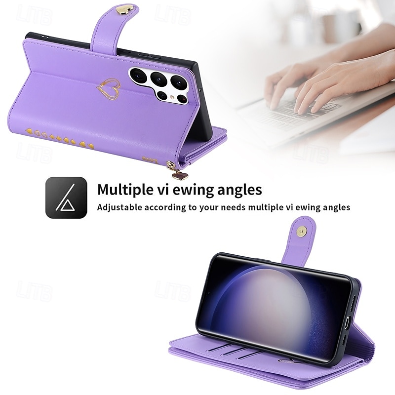 Phone Case For S25 Ultra S24 Ultra S24 Plus S24 S24 FE S23 S22 S21 S20 Plus Ultra A55 A35 A25 A15 5G A54 A34 A14 A73 A53 A33 A72 A52 A32 A22 A12 Back Cover Wallet Case with Stand Holder Zipper with 2025 - $23.99 –P8