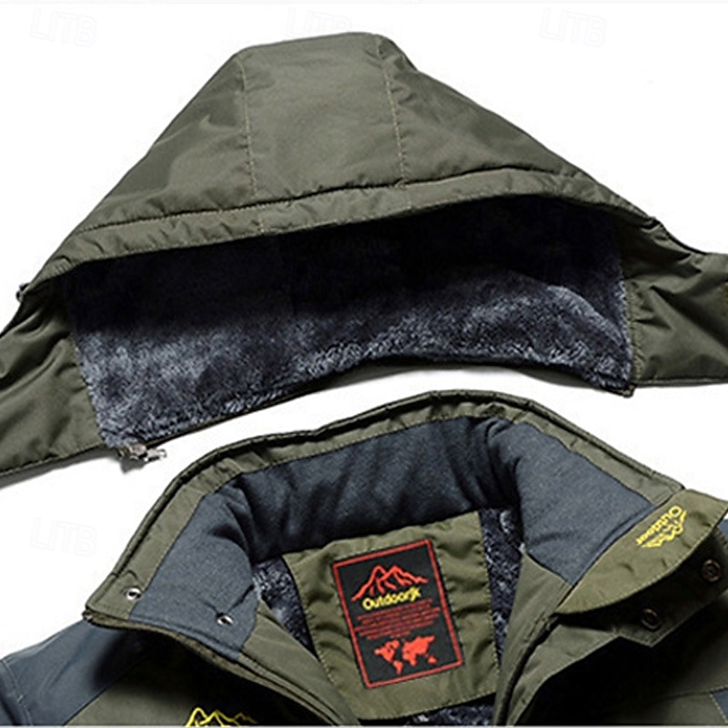 Herr Utomhusjacka Vinterkappa Fleece-jacka Hoodiejacka Dagligen Semester Håller värmen Vindtät Ficka Avtagbar huva Vår & Höst Färgblock Mode Klassisk Huva Normal Svart Röd Kungsblå Armégrön Jacka 2025 - $45.99 –P2