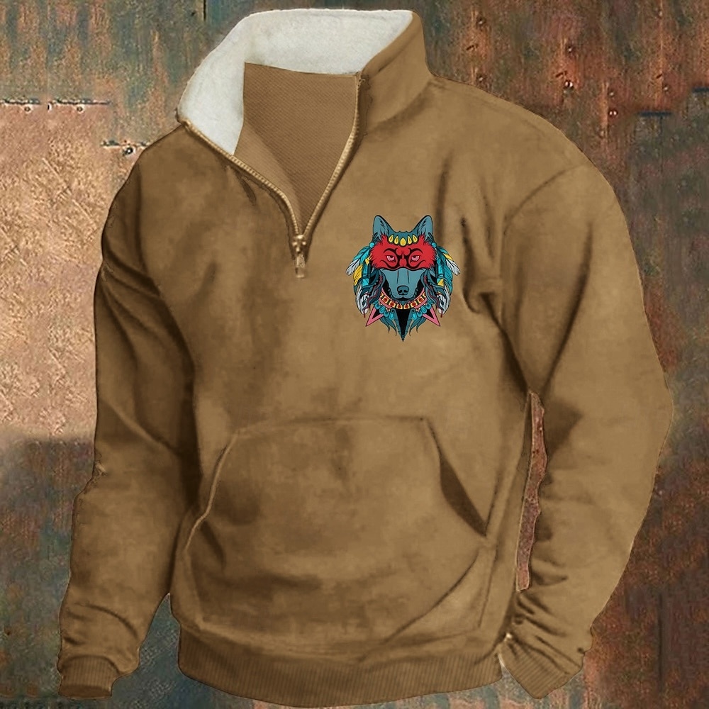 Hombre Sudadera Sudadera Con Capucha Sudadera con un cuarto de cremallera Negro Verde Ejército Rojo Azul Marino Caqui Media cremallera Graphic Estampado Estampado Cremallera de un cuarto Navidad 2025 - $26.99 –P1