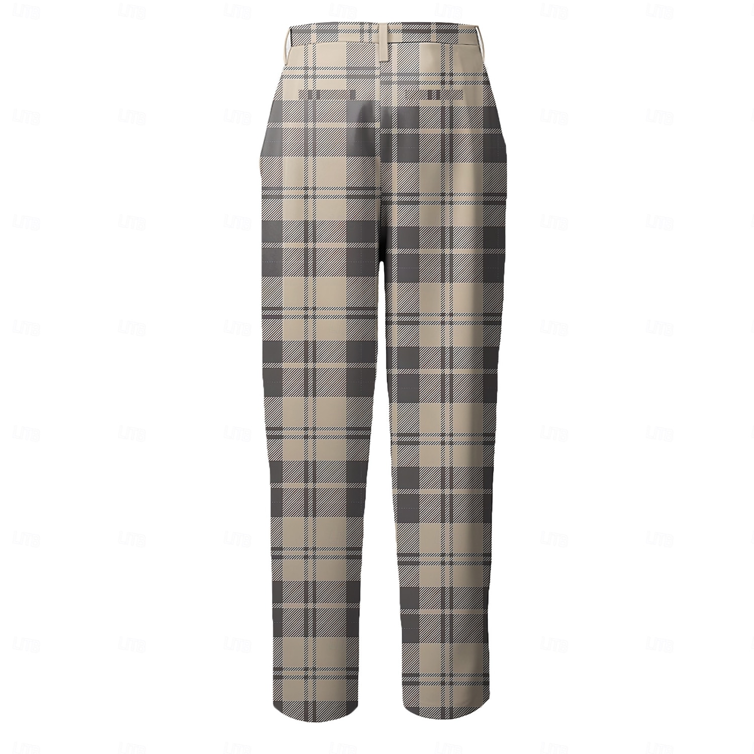 Herr Rutig Kostymbyxor Medium Midja Business Casual Formell Vardag Dragkedja Ficka Sommar Vår Höst 3D-tryck Blå Khaki grön Ljusgrå 2025 - $29.99 –P4