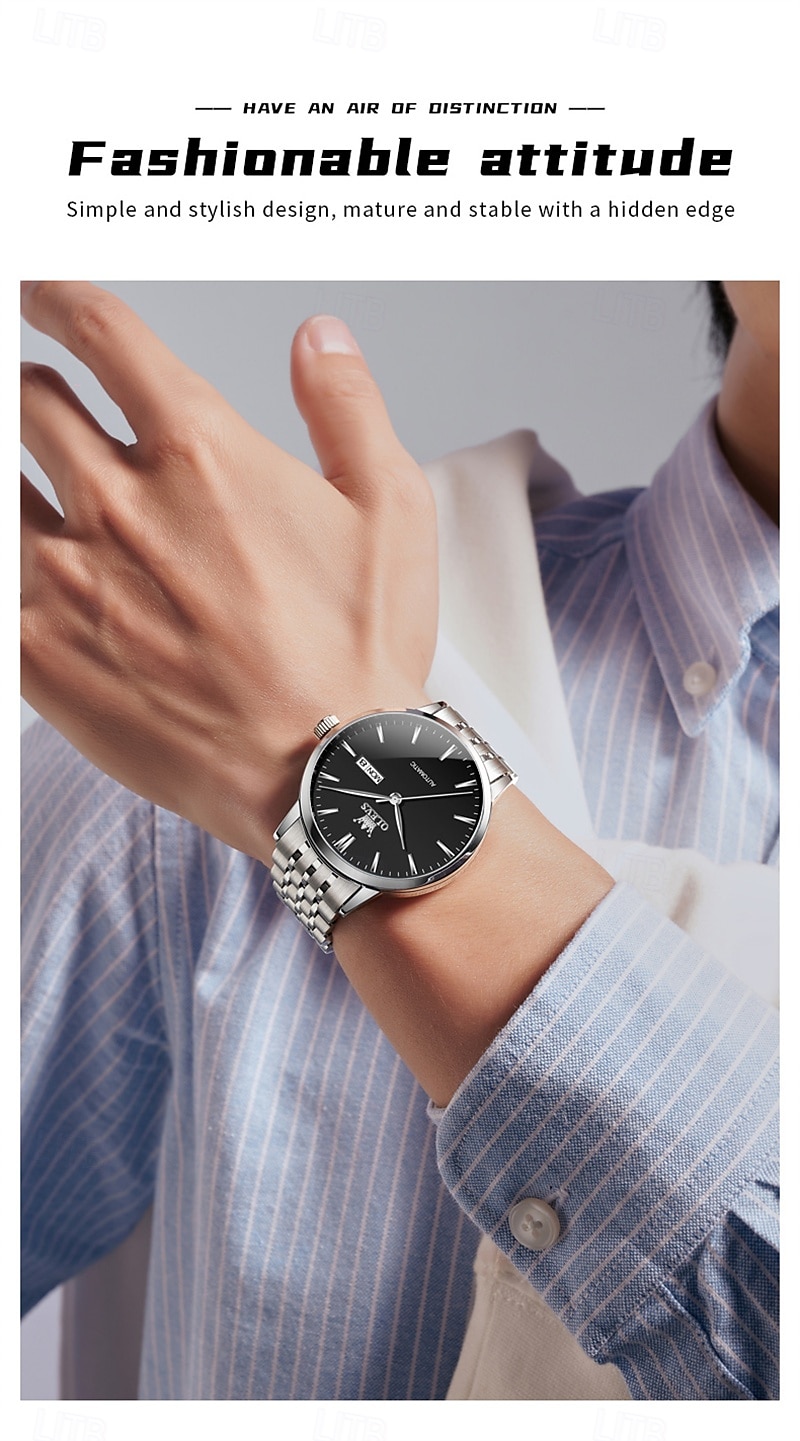New Olevs Olevs Brand Light Luxury Men'S Business Watch Calendar Week Display Simple Leisure Automatic Mechanical Watch Waterproof Sports Men'S Wristwatch 2025 - $92.99 –P13