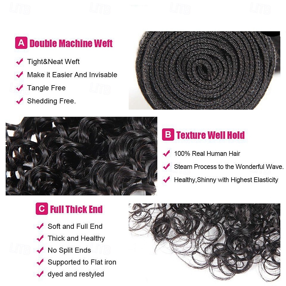3 Bundles Hair Weaves Brazilian Hair Curly Wave Human Hair Extensions 8-28 Inch 2025 - $115.99 –P2