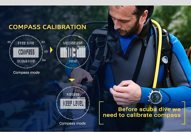 NORTH EDGE Men's Professional Diving Computer Watch Free/Scuba Diving 50M Dive Watches Altimeter Barometer Compass Digital Clock 2025 - $146.99 –P4