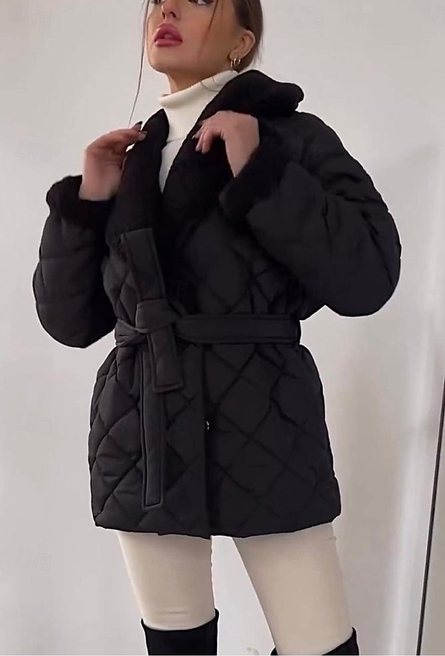 damejakke fleece jakkeslag kort bomullspolstret jakke 2025 - $73.99 –P3