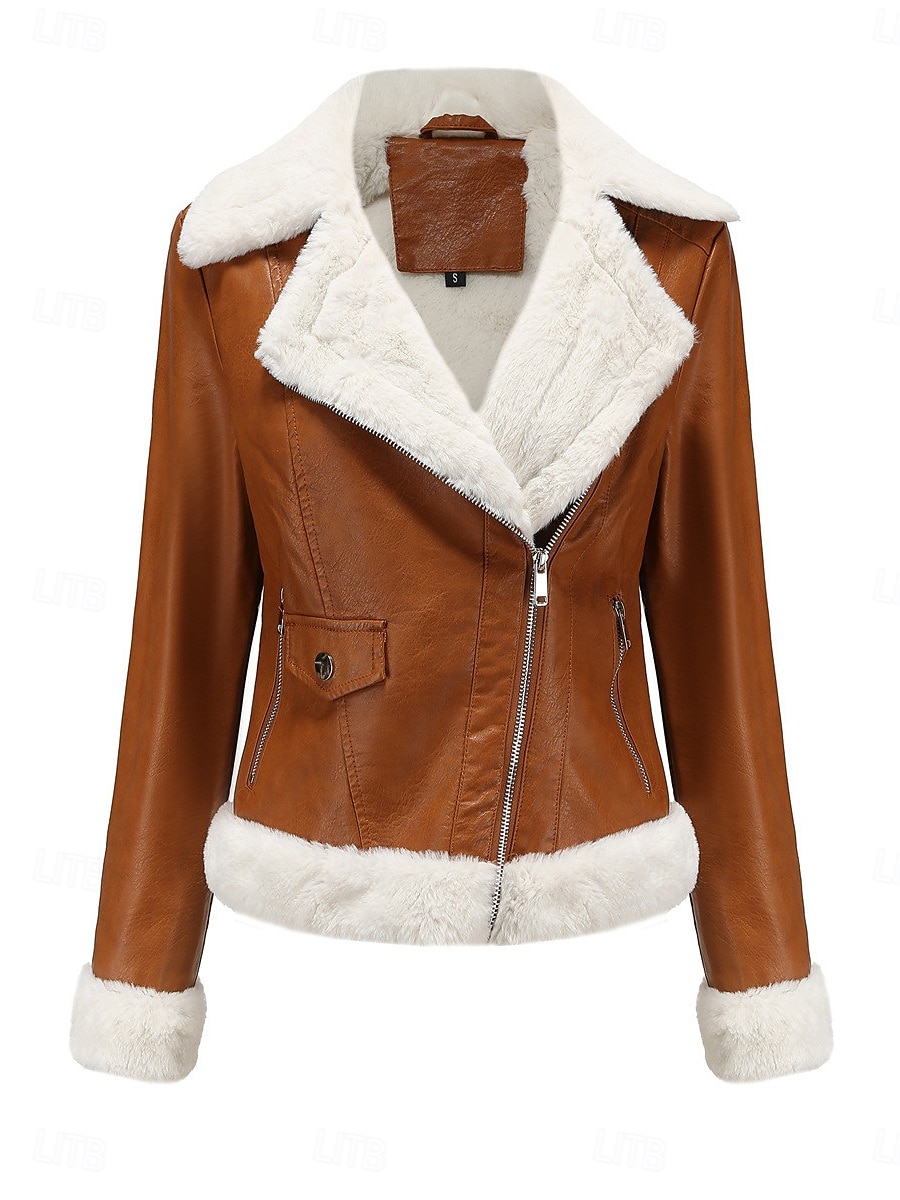 Per donna Giacca invernale Giacca in pile Tenere al caldo Traspirante Cerniera Tasche In pile Informale Liscio Da mare Strada Da tutti i giorni Per uscire Cerniera Corto Collo ripiegabile Standard del 2025 a $57.99 –P6
