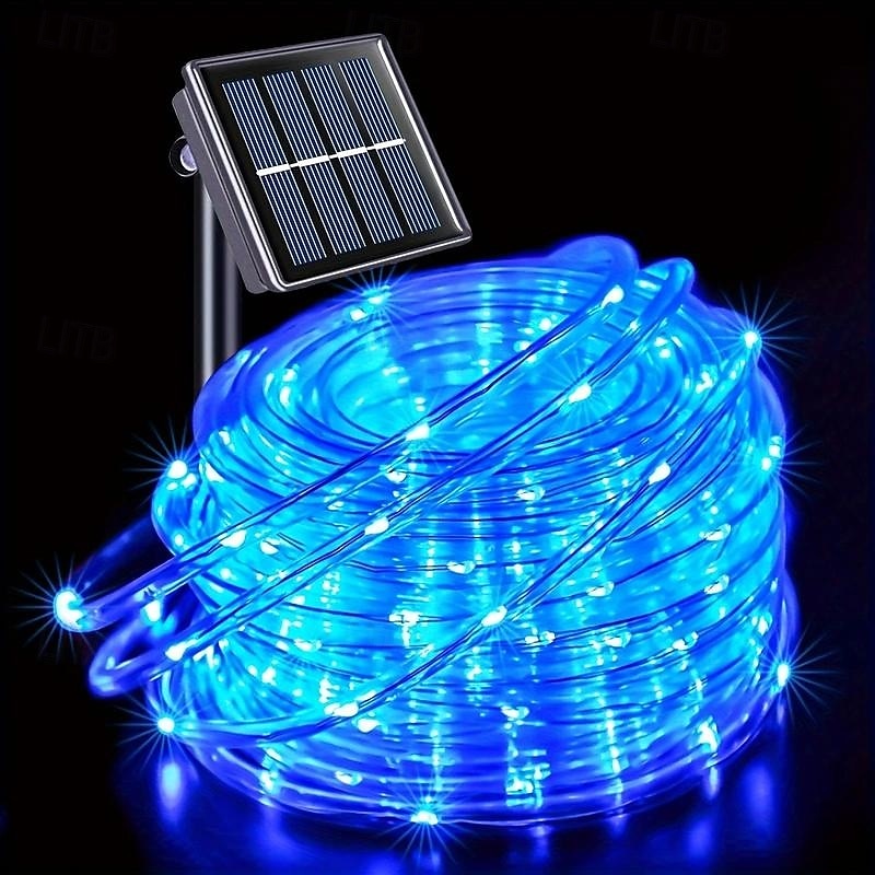 7m-50leds/12m-100leds/22m-200leds świąteczna zewnętrzna lampa solarna na balkon, dziedziniec, ogrodzenie, schody, świąteczna atmosfera, dekoracyjny sznur świetlny 2025 - $12.49 –P3