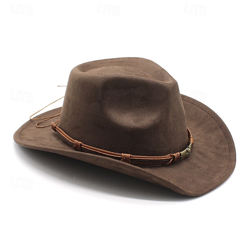 Men's Kentucky Derby Hat Sun Hat Cowboy Hat Fedora Trilby Hat Black Red Polyester Vintage Style Fashion 18th Century State of Texas Daily Theme Party Solid / Plain Color Sunscreen Cosplay 2025 - $18.99 –P2