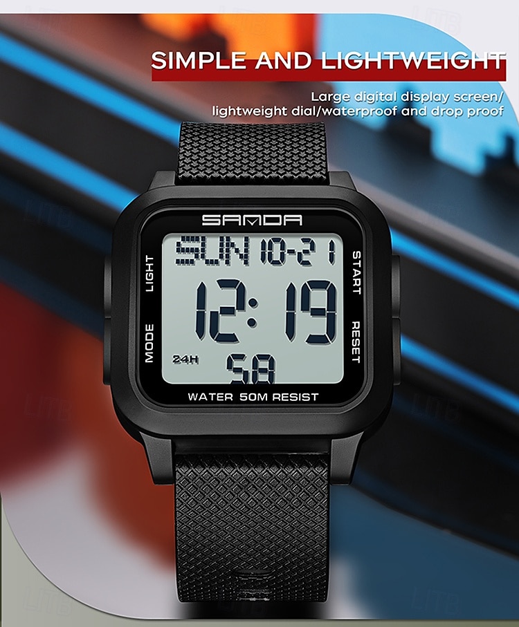 SANDA Men Digital Watch Sports Fashion Casual Business Luminous Alarm Clock Waterproof Decoration TPU Watch 2026 - $26.99 –P3