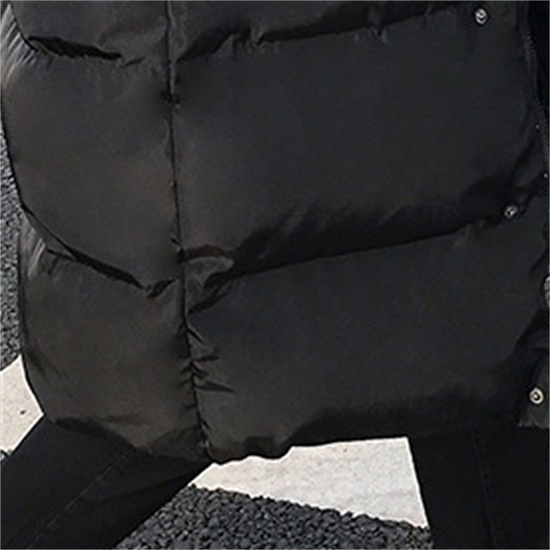 Herren puffer jacket Steppjacke übergangsjacke Gefütterte Jacke Tasche Polyesterfaser Fleece-Futter Freizeitskleidung Verabredung Urlaub Lang Modisch Brautkleider schlicht Komfortabel warm Herbst 2025 - $62.99 –P7