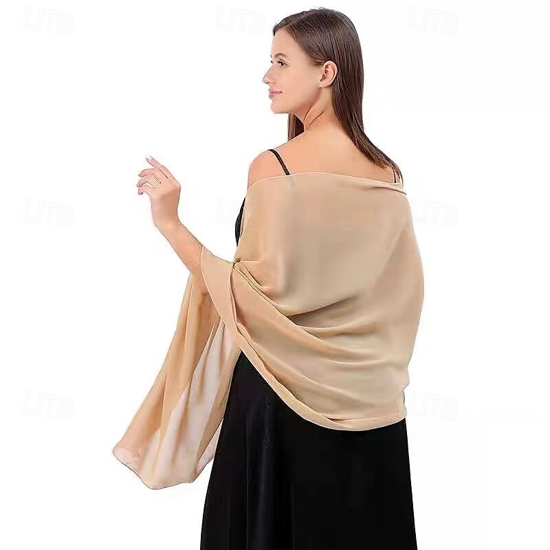 أغطية أمهات أنيقة من الفوال&amp;أغطية زفاف من الشيفون بدون أكمام بأكمام وهمية مع كشكشة لحفلات الصيف 2025 - $48.99 –P10