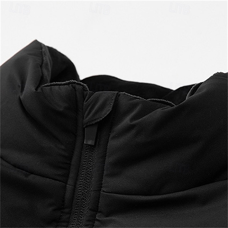 Herren Steppweste Täglich Lässig Herbst Winter Tasche Polyester Bequem Einfarbig Vorne geknöpft Stehkragen Normale Passform Schwarz Königliches Blau Dunkelgrün Hell Gray Weste 2025 - $48.99 –P7